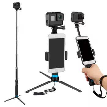 Selfiestick-statief Telesin GP-MNP-090-S verstelbare hoogte licht