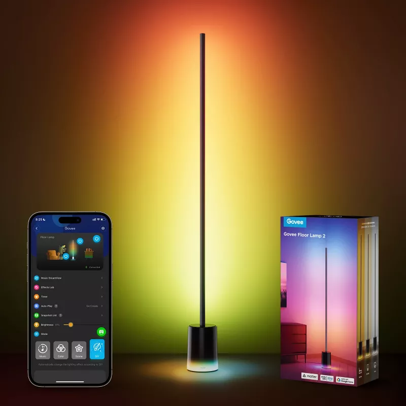 Govee Floor Lamp 2 vloerlamp, Matter-ready, zwart