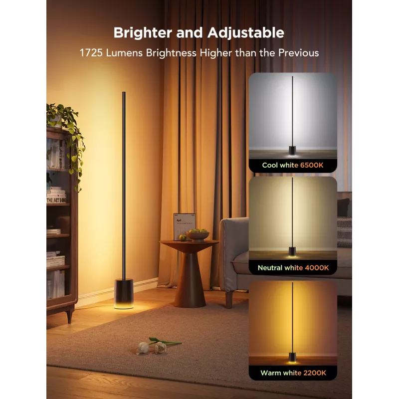 Govee Floor Lamp 2 vloerlamp, Matter-ready, zwart