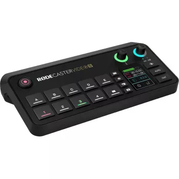 Meerkanaals podcast- en livestream-productieconsole Rode RodeCaster Video S RCVS-E – touchscreen, Wi‑Fi, Bluetooth 5.3, 5x USB-C, 3x HDMI-ingang, 1x HDMI-uitgang, microSD