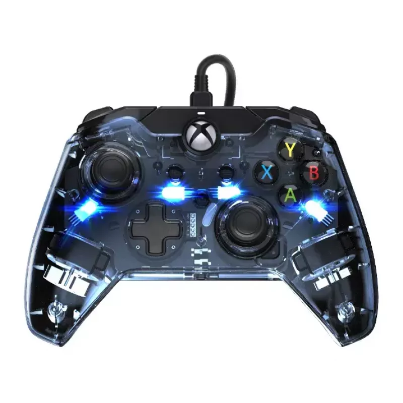 PDP Afterglow bedrade controller, blauw/transparant, USB, Xbox One, Series X/S