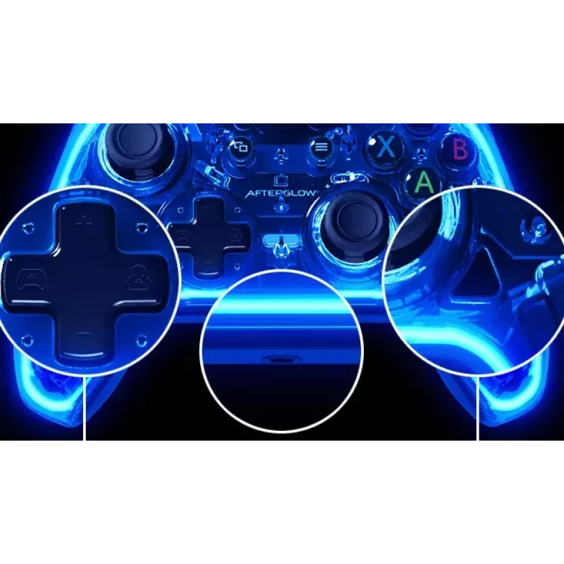 PDP Afterglow bedrade controller, blauw/transparant, USB, Xbox One, Series X/S