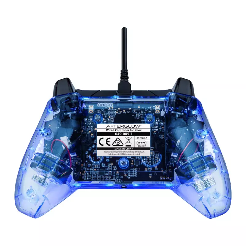PDP Afterglow bedrade controller, blauw/transparant, USB, Xbox One, Series X/S