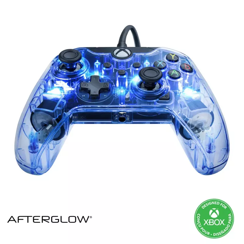 PDP Afterglow bedrade controller, blauw/transparant, USB, Xbox One, Series X/S
