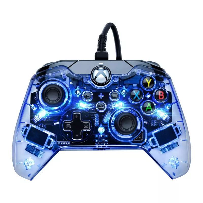PDP Afterglow bedrade controller, blauw/transparant, USB, Xbox One, Series X/S