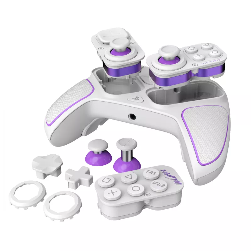 Gamepad VICTRIX 052-002-WH bedraad & draadloos RF/USB, USB-C, 2000mAh, pc/PS4/PS5, paars/wit