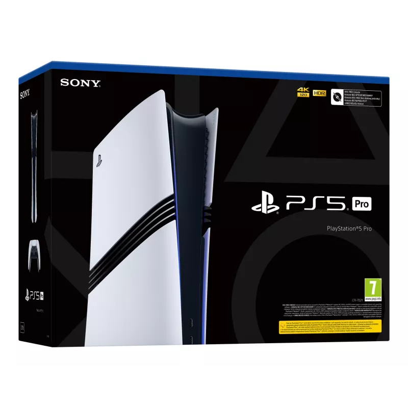 Spelcomputer Sony PlayStation 5 Pro – 2 TB SSD, GDDR6, Wi-Fi 6/7, Ethernet, 8K-ondersteuning, zwart/wit
