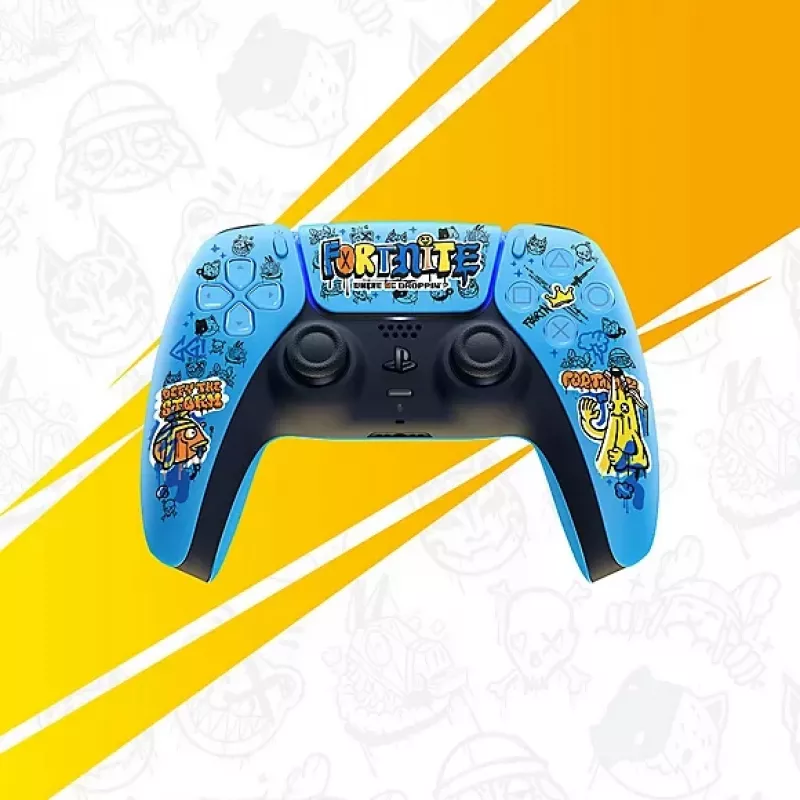 Gamepad Sony DualSense draadloos PlayStation 5 controller — model 9593973, blauw, Fortnite-design, Bluetooth/USB, op batterij