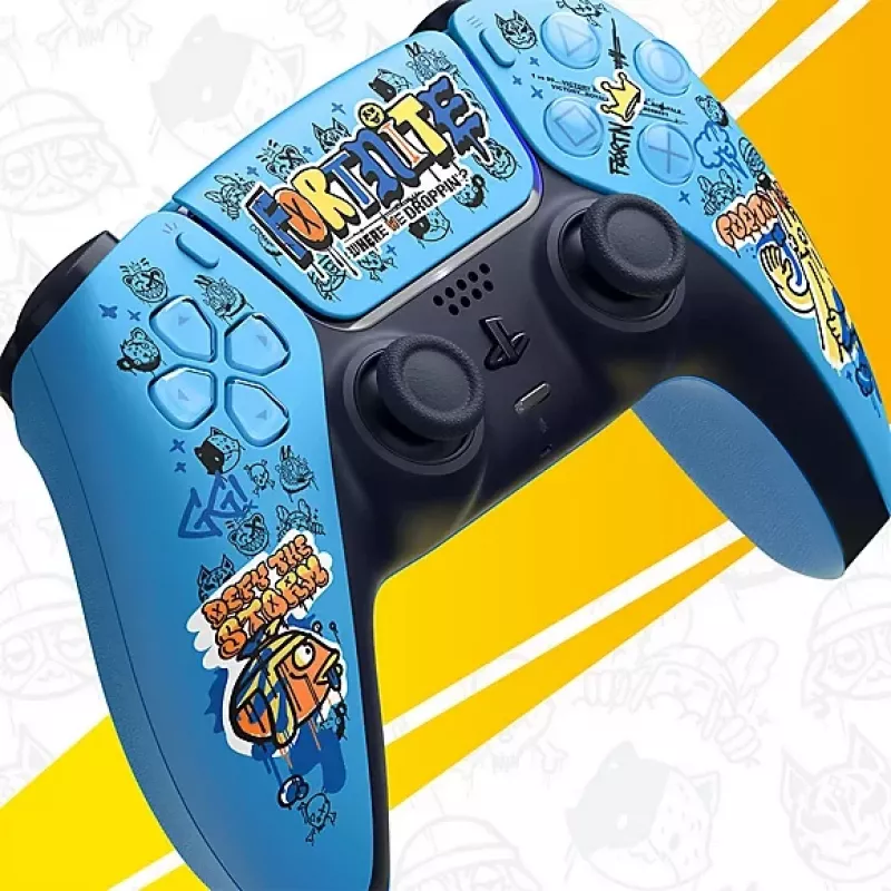 Gamepad Sony DualSense draadloos PlayStation 5 controller — model 9593973, blauw, Fortnite-design, Bluetooth/USB, op batterij