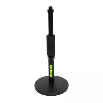 Desktop-microfoonstatief Shure SH-DESKTOP1, ronde metalen basis, 3/8-inch schroefdraad, hoogte 26,7–40,6 cm, zwart