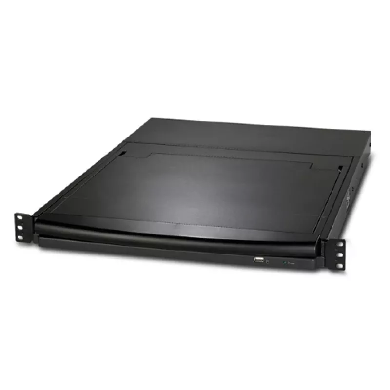 APC 17 inch rack-LCD-console met geïntegreerde analoge 8-poorts KVM-switch