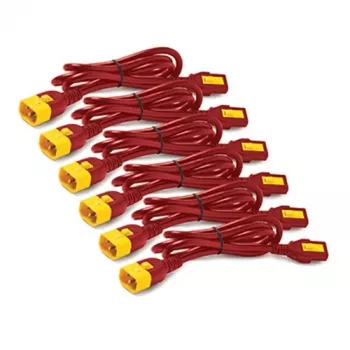 APC stroomkabelset (6 stuks), vergrendeling, C13 naar C14, 1,2 m, rood, 1,22 m, C13-koppeling, C14-koppeling