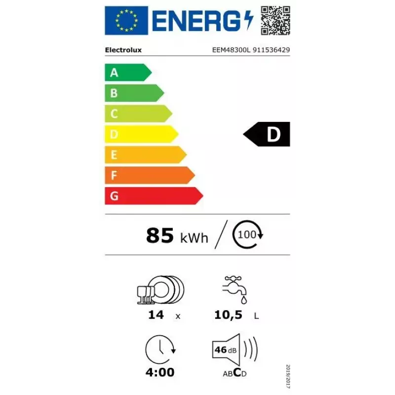 Inbouwvaatwasser Electrolux SatelliteClean EEM48300L, 14 couverts, 46 dB