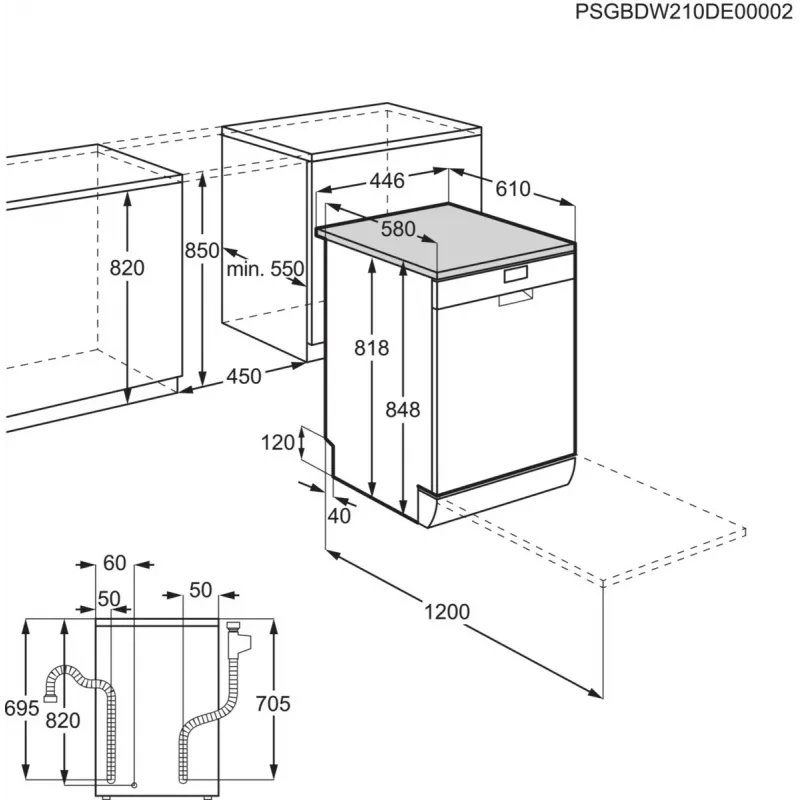 Electrolux ESA42110SW vrijstaande vaatwasser 9 couverts 47 dB