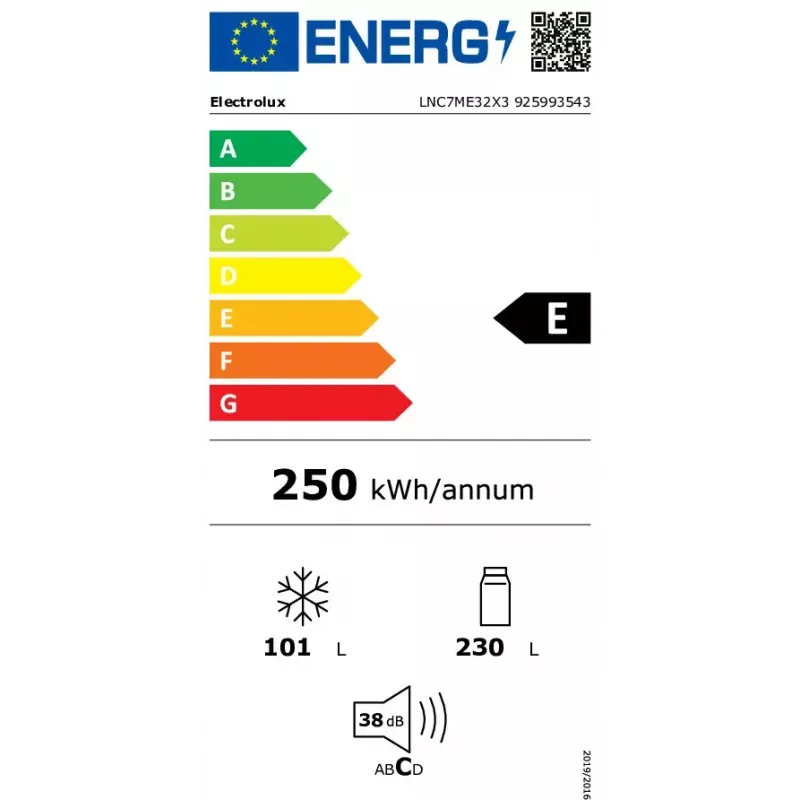 Electrolux LNC7ME32X3 vrijstaand 330 L roestvrijstaal