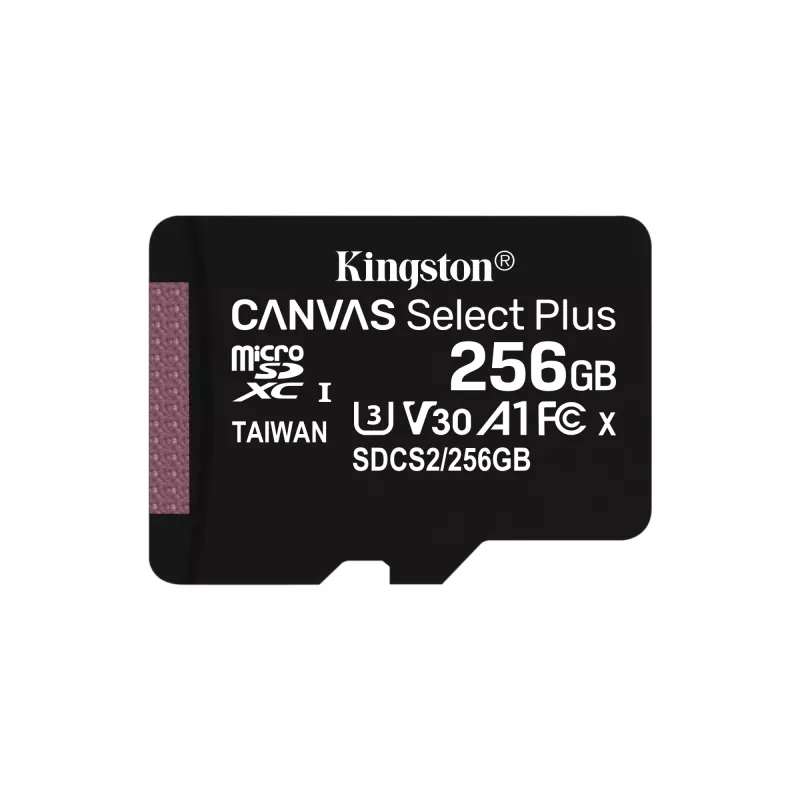 Kingston Technology Canvas Select 256GB microSDXC Plus 100R A1 C10 kaart + adapter