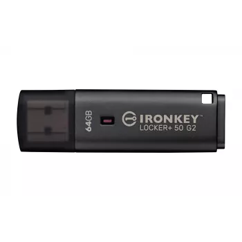 USB-flashdrive KINGSTON IronKey Locker Plus 50 G2 64 GB, USB Type-A, USB 3.2 Gen 1, AES-256, FIPS 197