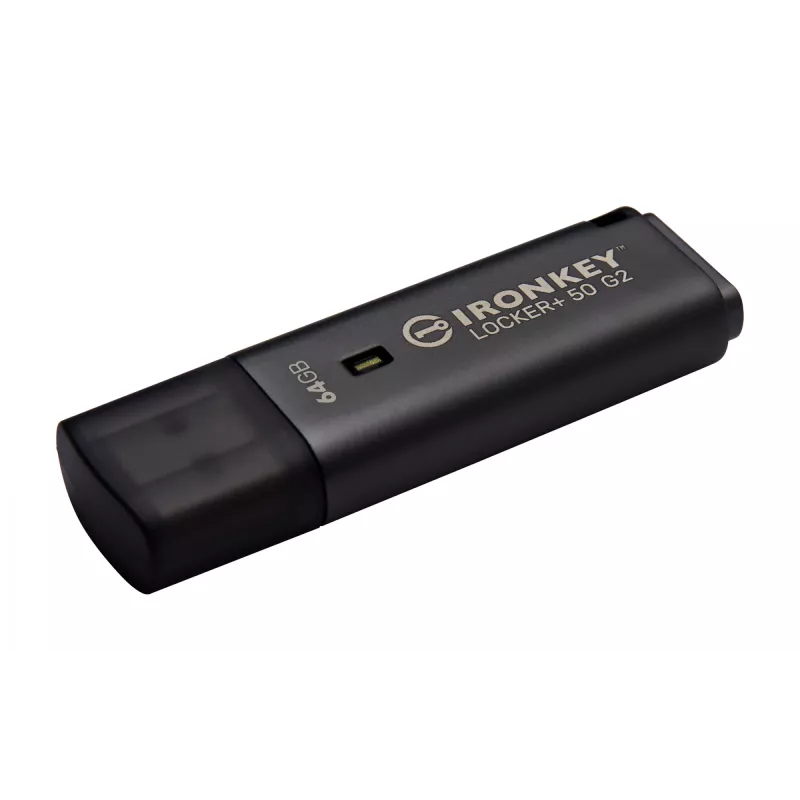 USB-flashdrive KINGSTON IronKey Locker Plus 50 G2 64 GB, USB Type-A, USB 3.2 Gen 1, AES-256, FIPS 197