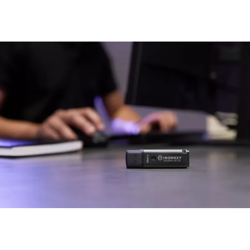 USB-flashdrive KINGSTON IronKey Locker Plus 50 G2 256 GB, USB Type-A, USB 3.2 Gen 1, AES-256, FIPS 197