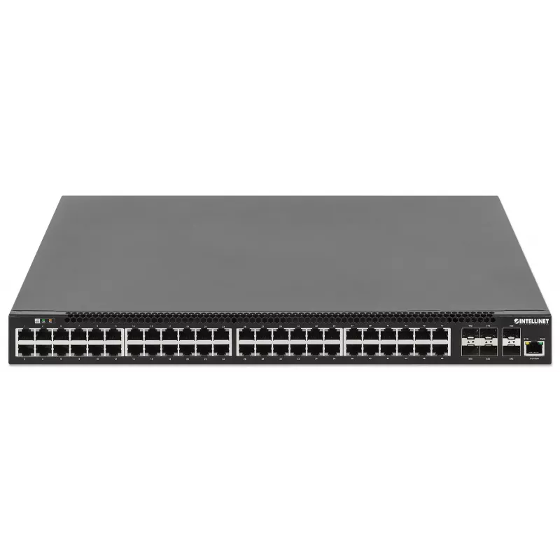 Intellinet 54-poorts L3 fully managed PoE+-switch met 48 Gigabit Ethernet-poorten en 6 SFP+-uplinks
