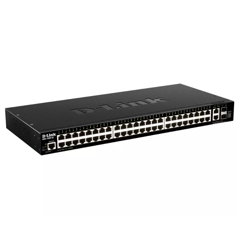 D-Link 48-poorts Gigabit stackable Smart Managed switch met 2 x 10GBase-T-poorten & 2 x 10G SFP+