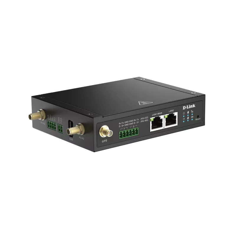 D-Link 4G LTE IIoT-gateway, mobiele gateway, zwart, 4G, LTE, LTE, MicroSD (TransFlash), extern