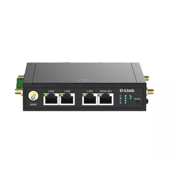 D-Link 4G LTE M2M VPN Wi-Fi-router, mobielnetwerkrouter, zwart, DIN-railmontage, 802.11b, 802.11g, Wi-Fi 4 (802.11n), 300 Mbit/s, 4G