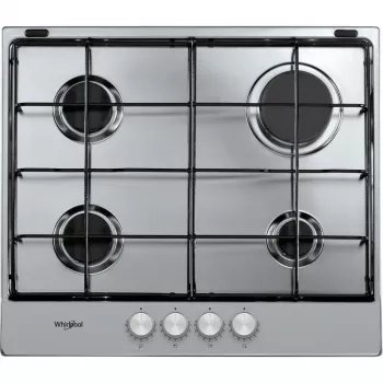 Whirlpool TGML 650 IX roestvrij staal inbouw 58 cm gas 4 kookzones