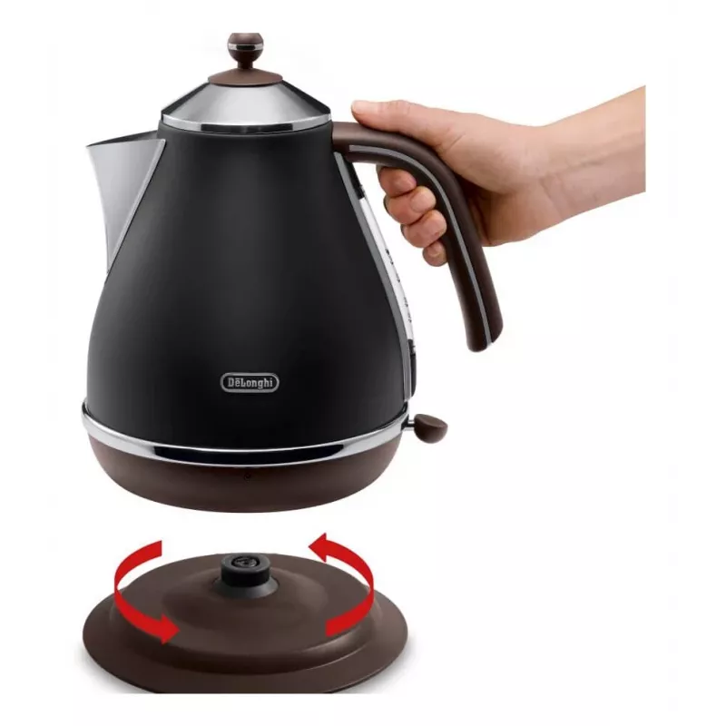 De’Longhi KBOV 2001.BK waterkoker 1,7 l 2000 W zwart, bruin