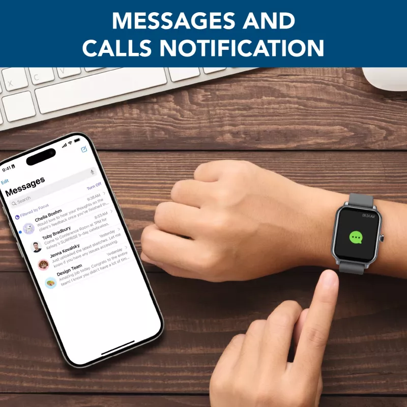 Cellularline ION Bluetooth® smartwatch met app, LED, 91 g
