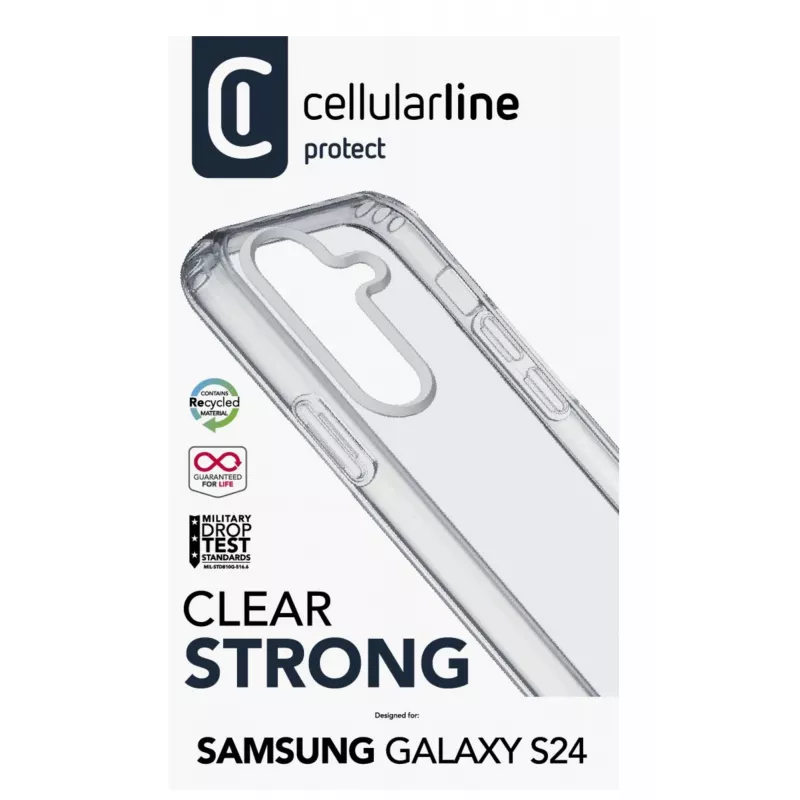 Cellularline Clear Protect – Galaxy S24 hardcase met rubberen randen