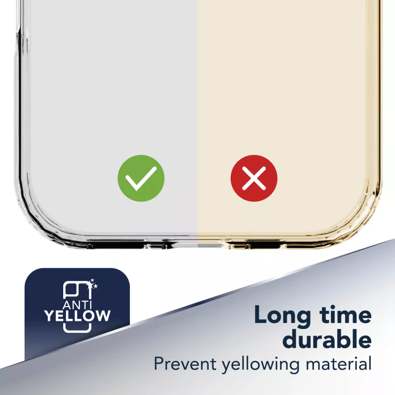 Cellularline Clear Protect - iPhone 16e/17e hardcase met rubberen randen