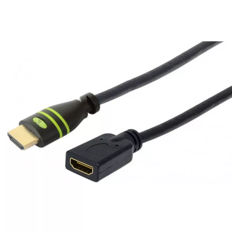 Techly HDMI High Speed met Ethernet-verlengkabel 4K 30Hz M/W 0,2 m