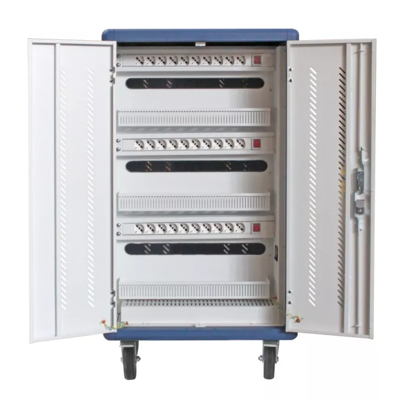 Techly I-CABINET-30DUTY draagbare apparaatbeheerwagen/kast wit, blauw
