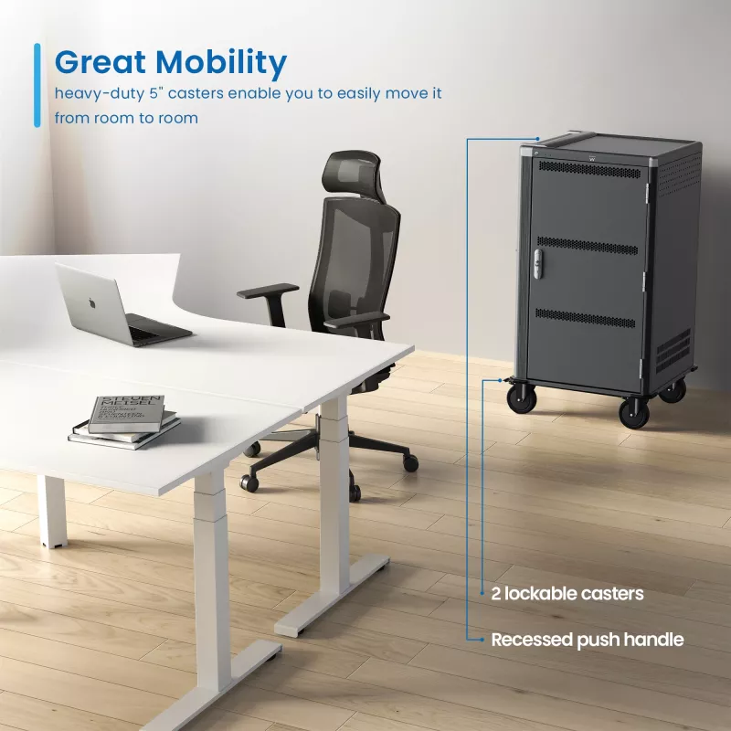 Ewent EW1700 draagbare apparaatbeheerwagen/kast zwart, grijs