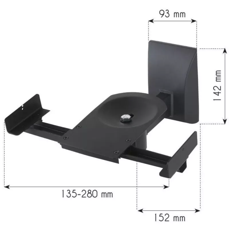 Techly paar luidsprekerwandsteunen tot 25 kg zwart ICA-SP SS201