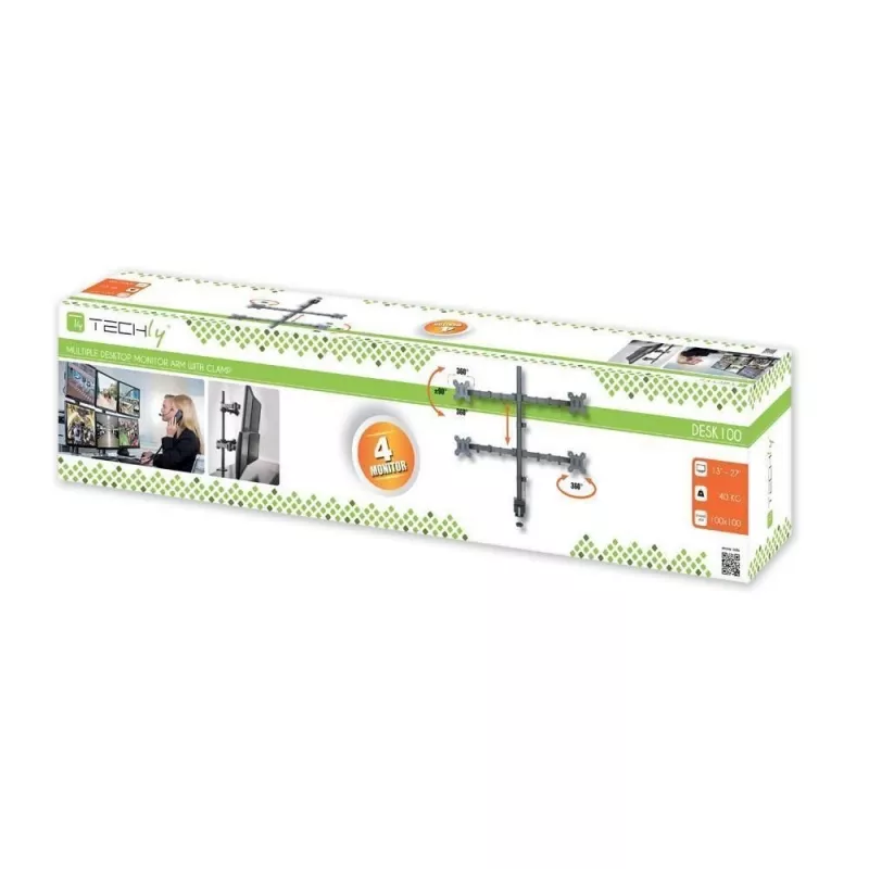 Techly ICA-LCD 382-Q monitorhouder / standaard 68,6 cm (27 inch) bureau zwart