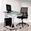 Techly compacte pc-tafel van metaal en glas met wielen ICA-TB 3791A