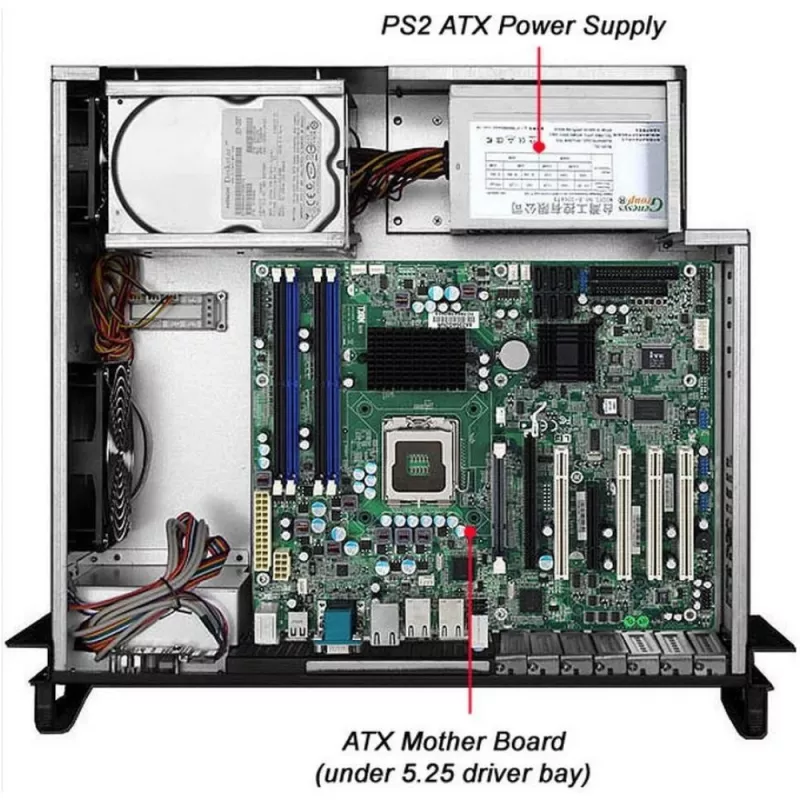 Techly behuizing industrie-rack 19/desktop 4U ultra compact zwart I-CASE MP-P4HX-BLK6