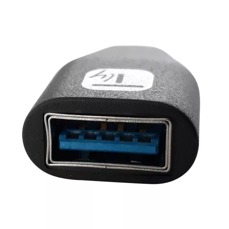 Techly USB-C stekker naar USB-A bus adapter zwart, USB A, USB C, zwart