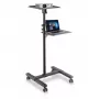 Techly ICA-TB TPM-10 in hoogte verstelbare projector- en notebooktrolley met plank, zwart