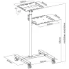 Techly ICA-TB TPM-10 in hoogte verstelbare projector- en notebooktrolley met plank, zwart