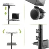 Techly ICA-TB TPM-10 in hoogte verstelbare projector- en notebooktrolley met plank, zwart