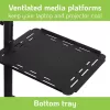 Techly ICA-TB TPM-10 in hoogte verstelbare projector- en notebooktrolley met plank, zwart