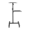 Techly ICA-TB TPM-10 in hoogte verstelbare projector- en notebooktrolley met plank, zwart