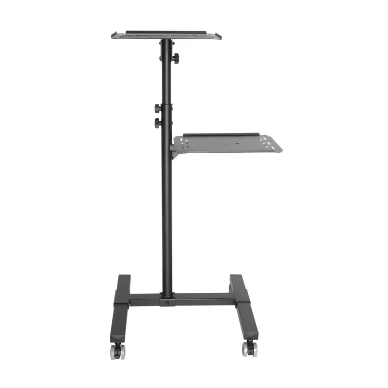 Techly ICA-TB TPM-10 in hoogte verstelbare projector- en notebooktrolley met plank, zwart