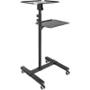 Techly ICA-TB TPM-10 in hoogte verstelbare projector- en notebooktrolley met plank, zwart