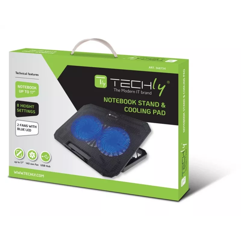 Techly ICOOL-CP11TY laptopstandaard zwart 43,2 cm (17 inch)