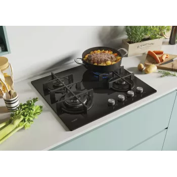 Candy CDK6GF4WEKB zwart inbouw 59,5 cm gas 4 zones