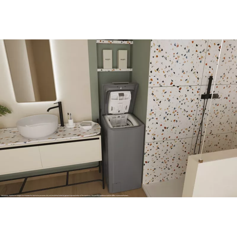 Candy TCA283DR2-S wasmachine bovenlader 8 kg 1200 t/min antraciet